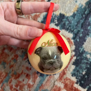 Bulldog Lovers Naughty Nice Christmas Ball Ornament